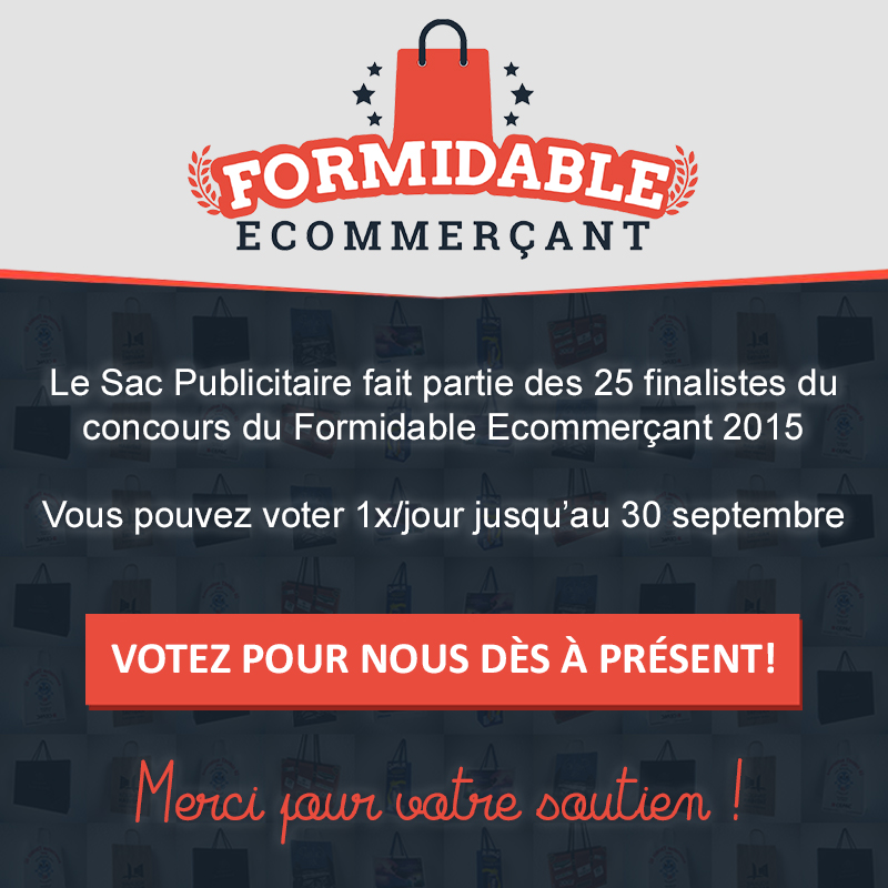 Le sac publicitaire a été sélectionné parmi 1000 participants pour devenir le e-commerçant de l'année