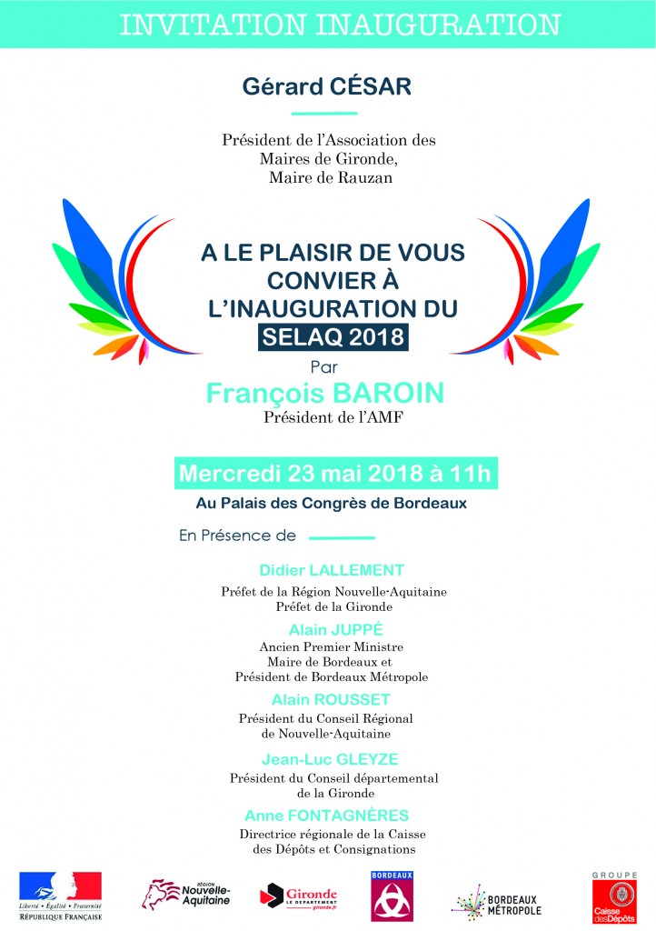 Invitation inauguration Selaq - Association des Maires 33-01