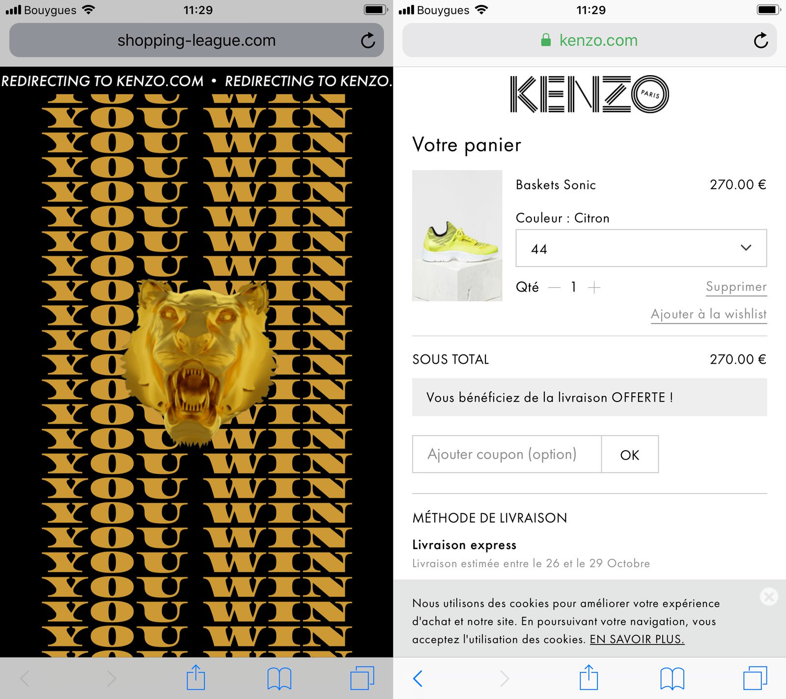 shopping league kenzo