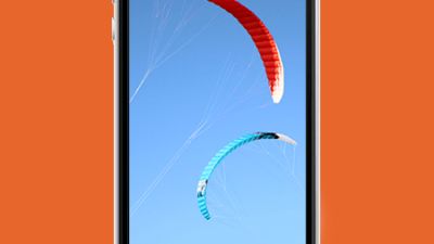 illustration téléphone et voiles de kite surf